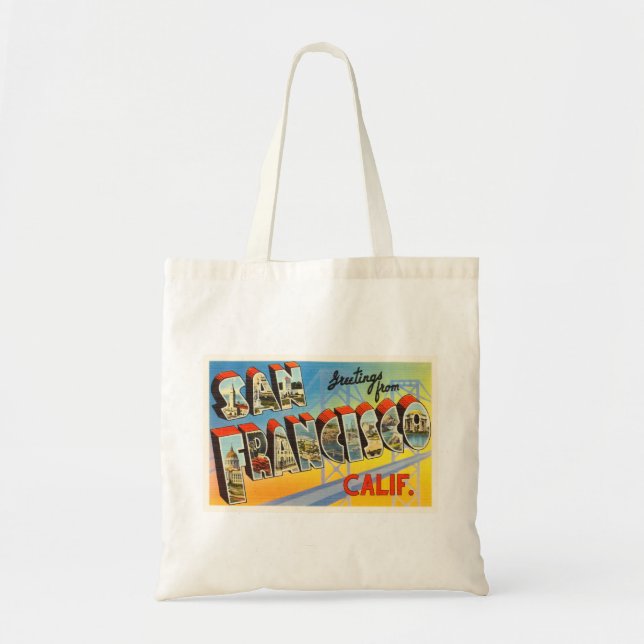 San Francisco California CA Old Travel Souvenir Tote Bag (Front)