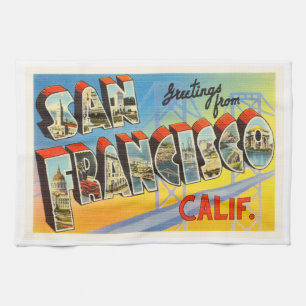 San Francisco California CA Old Travel Souvenir Towel