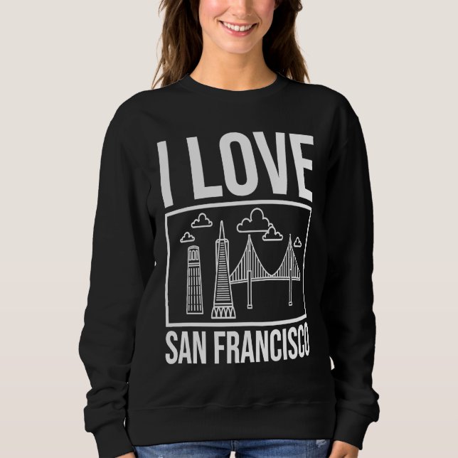 San Francisco California City Skyline Map Travel Sweatshirt (Front)