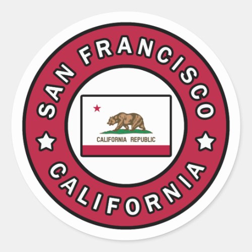 San Francisco California Classic Round Sticker