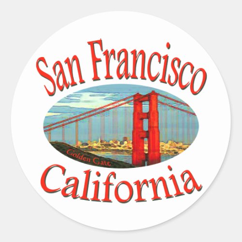 San Francisco California Classic Round Sticker