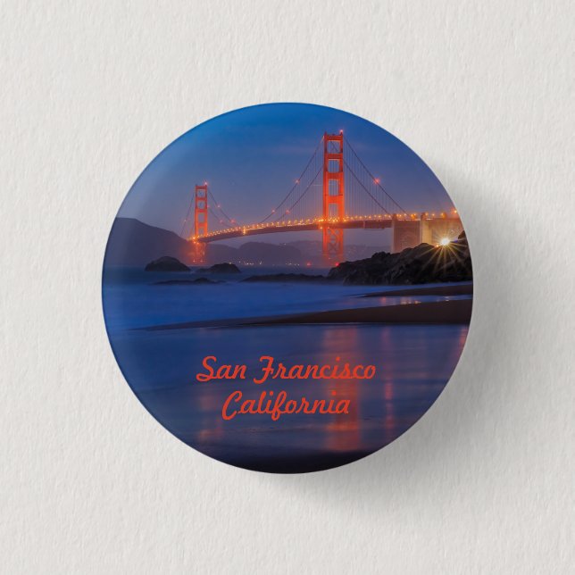 San Francisco California Golden Gate Bridge Button (Front)