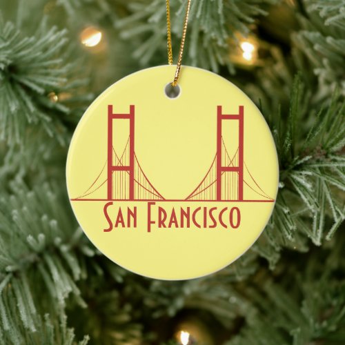 San Francisco California Golden Gate Bridge Ceramic Ornament