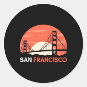 San Francisco California Golden Gate Bridge Classic Round Sticker