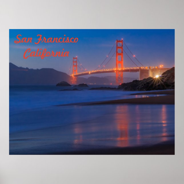 San Francisco California Golden Gate Bridge Poster (Front)