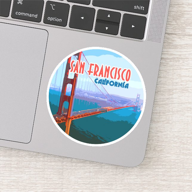 San Francisco California Golden Gate Bridge Sticker (Detail)