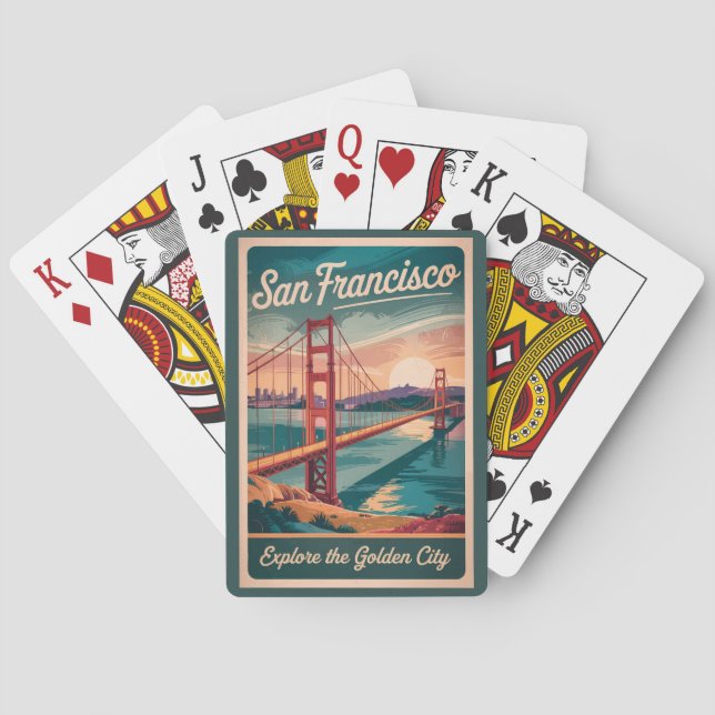 San Francisco California Golden Gate Bridge Travel Poker Cards (Back)