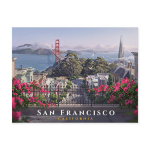 San Francisco California Golden Gate Bridge Travel Postcard