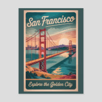 San Francisco California Golden Gate Bridge Travel Postcard