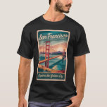 San Francisco California Golden Gate Bridge Travel T-Shirt<br><div class="desc">San Francisco retro vector travel design. From exploring Alcatraz Island to strolling through Fisherman’s Wharf and Chinatown,  San Francisco offers a perfect mix of history,  scenery,  and culture.</div>