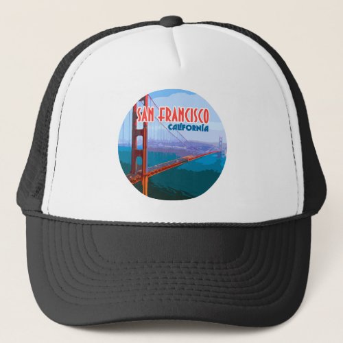 San Francisco California Golden Gate Bridge Trucker Hat