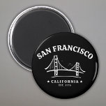 San Francisco California Golden Gate Landscape Magnet<br><div class="desc">Vintage design with image of the iconic Golden Gate of the beautiful city of San Francisco California. San Francisco, in northern California, is a mountain city at the tip of a peninsula surrounded by the Pacific Ocean and San Francisco Bay. Famous for its year-round fog, the iconic Golden Gate Bridge...</div>