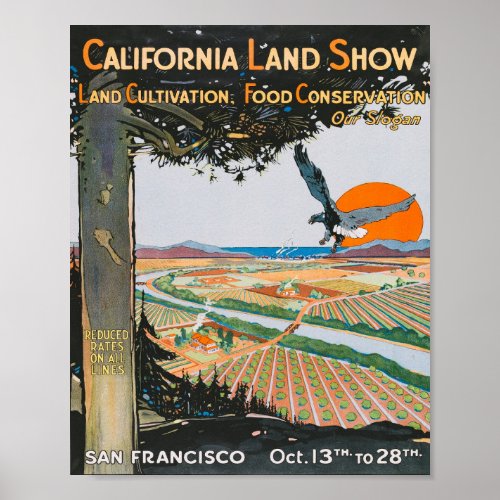 San Francisco California Land Show Vintage Poster