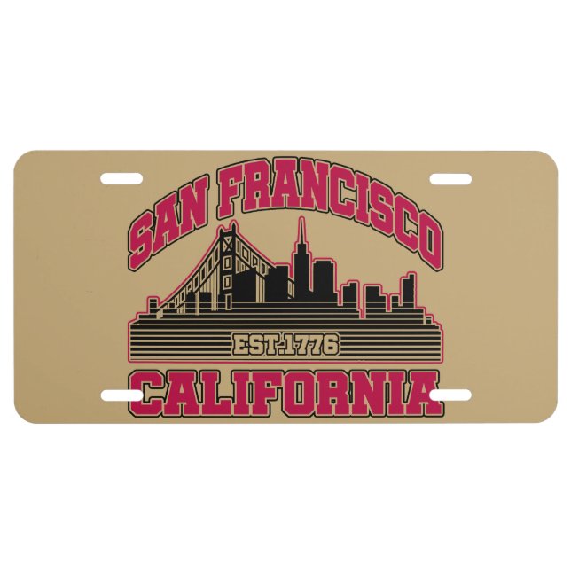 San Francisco,California License Plate (Front)