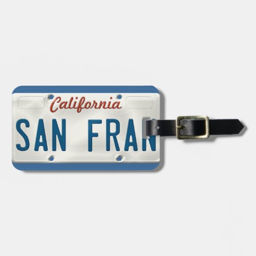 San Francisco California License Plate Luggage Tag