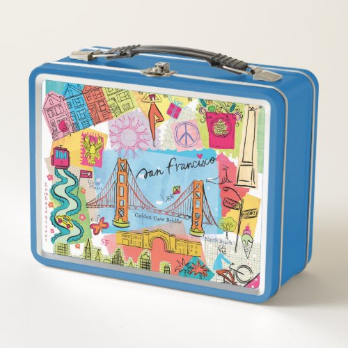 San Francisco California Metal Lunch Box