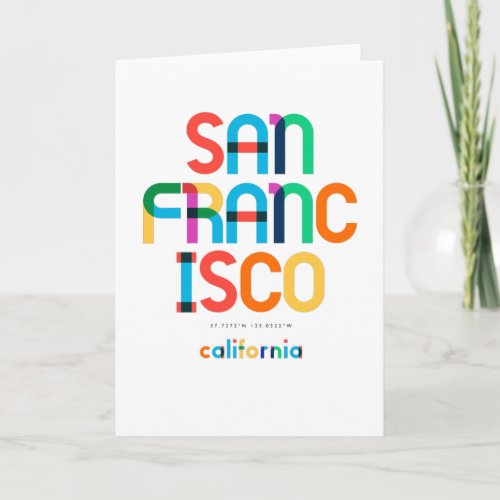 San Francisco California Mid Century Pop Art Card