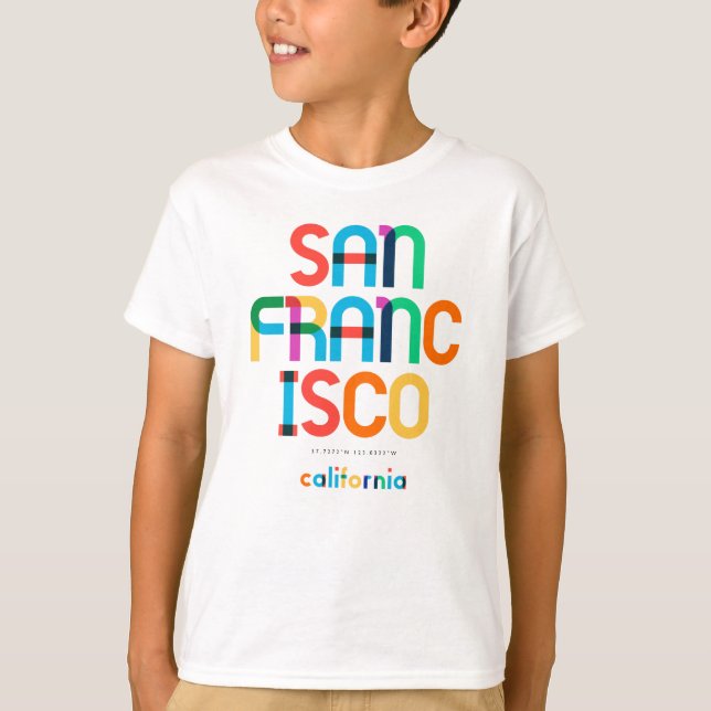 San Francisco California Mid Century, Pop Art, T-Shirt (Front)
