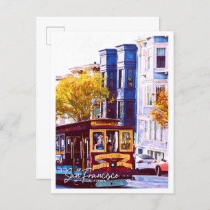 San Francisco California Oil Paint City Landscape Postcard