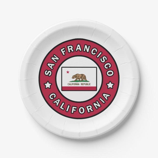 San Francisco California Paper Plates (Front)