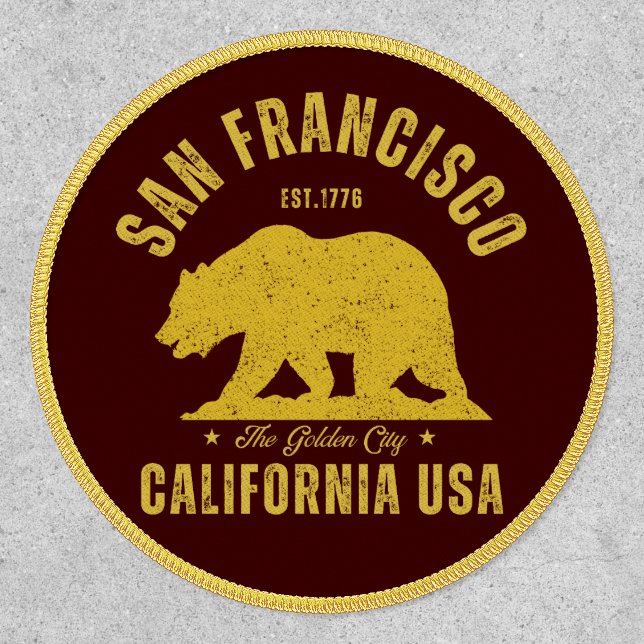 San Francisco California - Retro Bear  Patch (Front)