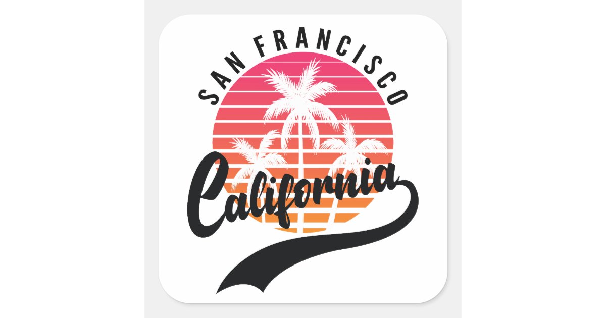 San Francisco, California Retro Sticker | Zazzle