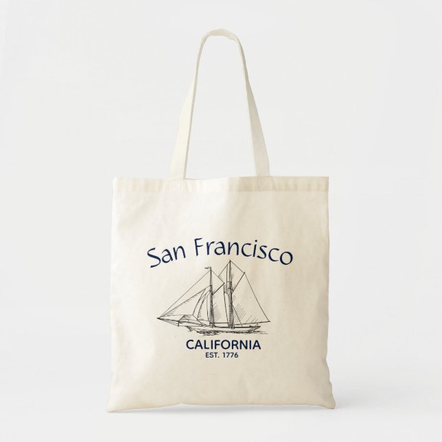 San Francisco California Sailboat Yachting Tote Bag (Front)