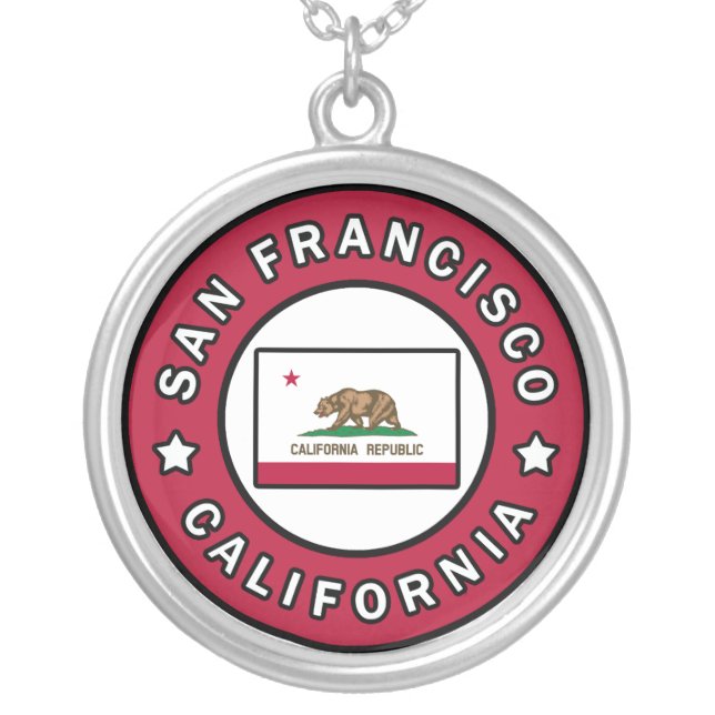 San Francisco California Silver Plated Necklace (Front)
