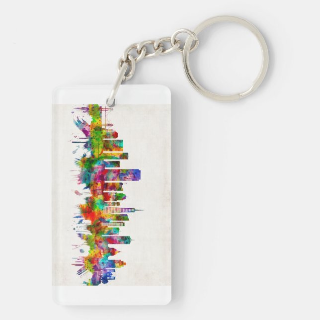 San Francisco California Skyline Keychain (Back)