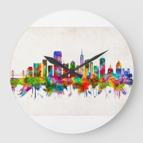 San Francisco California Skyline Large Clock