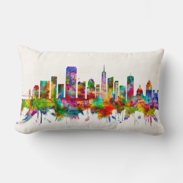 San Francisco California Skyline Lumbar Pillow (Front)