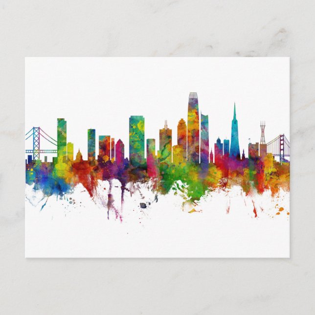 San Francisco California Skyline Postcard (Front)