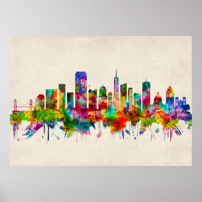 San Francisco California Skyline Poster (Front)