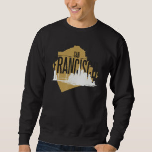 San Francisco California Skyline Silhouette Outlin Sweatshirt