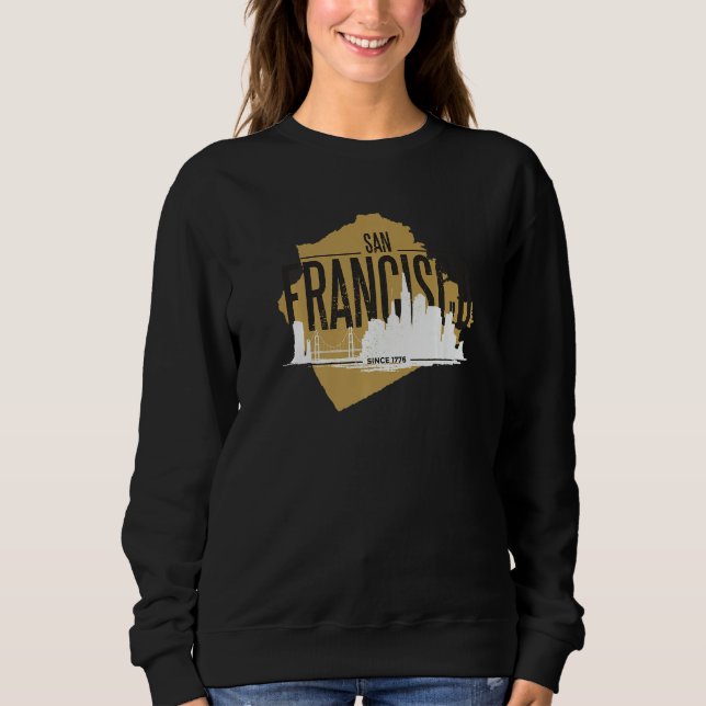 San Francisco California Skyline Silhouette Outlin Sweatshirt (Front)