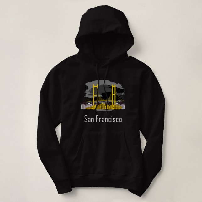 San Francisco California Skyline Souvenir Hoodie (Design Front)