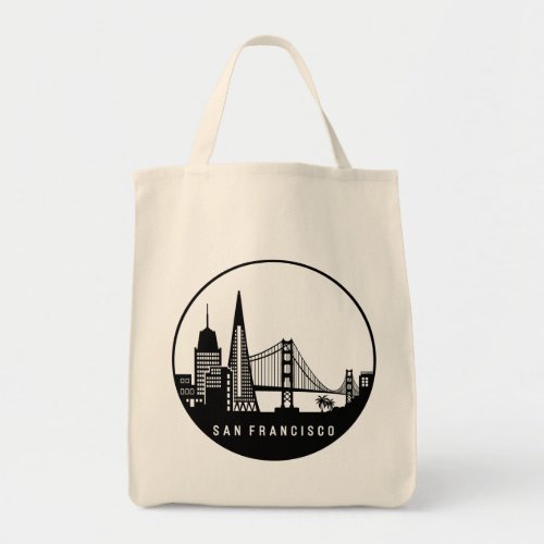 San Francisco California Skyline Tote Bag