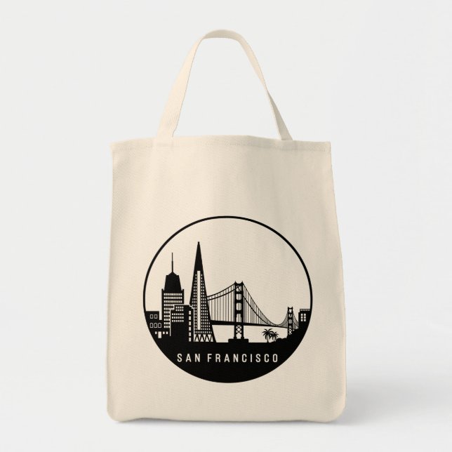 San Francisco California Skyline Tote Bag (Front)
