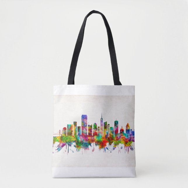 San Francisco California Skyline Tote Bag (Front)