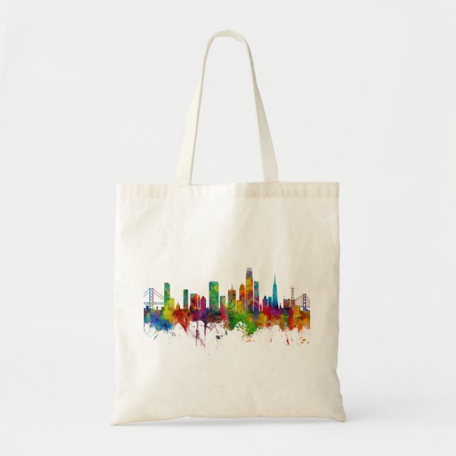 San Francisco California Skyline Tote Bag (Front)