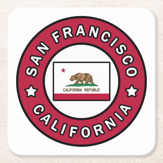 San Francisco California Square Paper Coaster (Front)