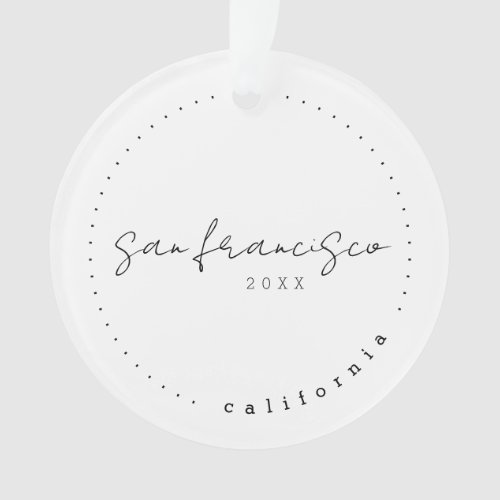 San Francisco California Travel USA Simple Ornament