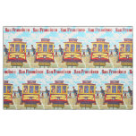 San Francisco California Trolley Car Golden Gate Fabric