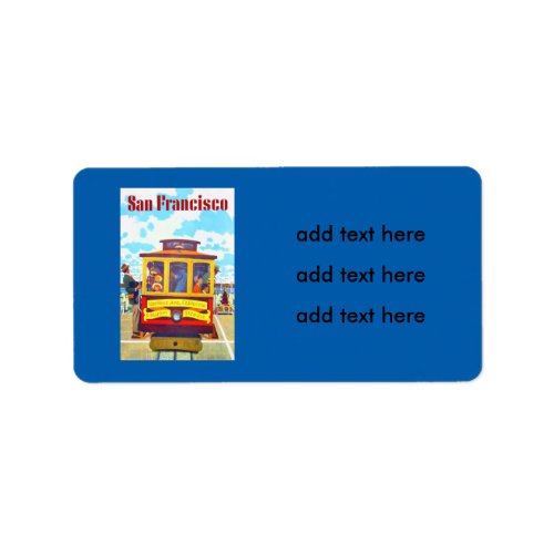 San Francisco California Trolley Car Golden Gate Label