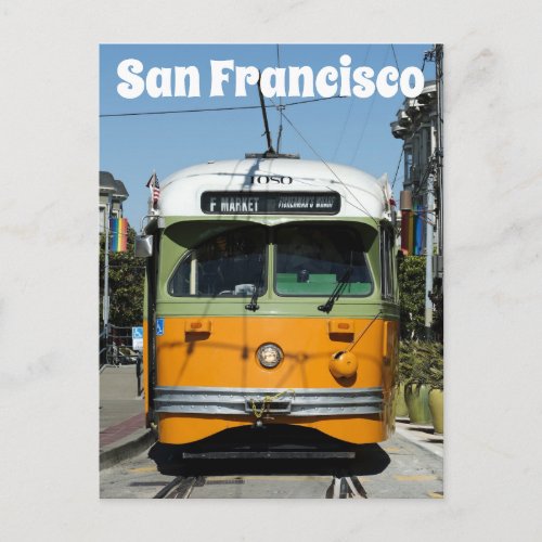 San Francisco California Trolley car Postcard