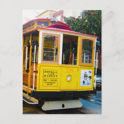 San Francisco California trolley Postcard