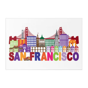 San Francisco, California Typography Design Acrylic Print
