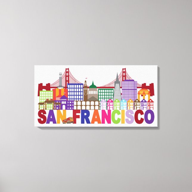 San Francisco, California | Typography Design Canvas Print (Front)
