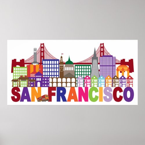 San Francisco California  Typography Design Poster