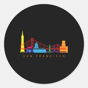 San Francisco California Usa Skyline Classic Round Sticker